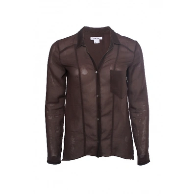 Pre-owned Helmut Lang Brown Polyester Top