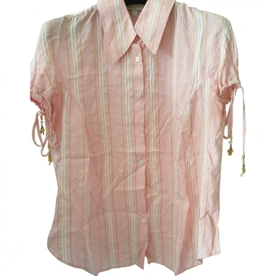 Pre-owned Roberto Cavalli Silk Shirt In Pink