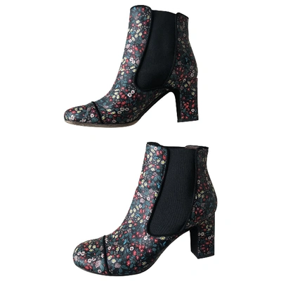 Pre-owned Tabitha Simmons Leather Ankle Boots In Multicolour