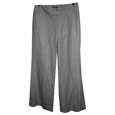 Pre-owned Karl Lagerfeld Linen Straight Pants In Grey