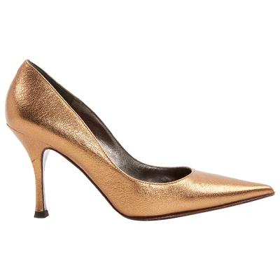 Pre-owned Dolce & Gabbana Leather Heels In Gold