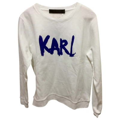 Pre-owned Karl White Cotton Top