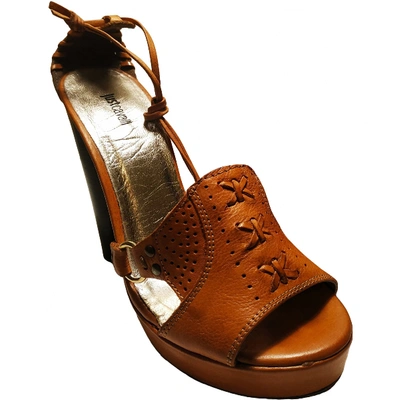 Pre-owned Just Cavalli Leather Sandals In Brown