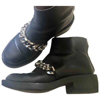 Pre-owned Givenchy Leather Biker Boots In Black