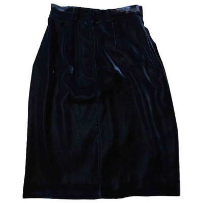 Pre-owned Giorgio Armani Velvet Mid-length Skirt In Black