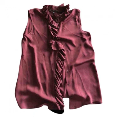 Pre-owned Gucci Silk Blouse In Burgundy
