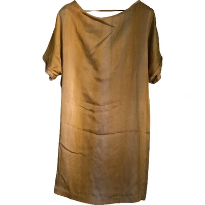 Pre-owned Mauro Grifoni Silk Mini Dress In Yellow