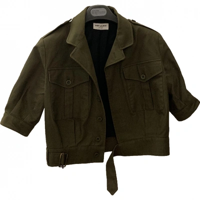 Pre-owned Saint Laurent Short Vest In Khaki