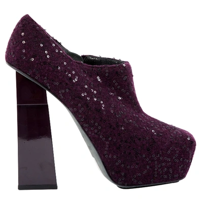 Pre-owned Aperlai Cloth Heels In Purple
