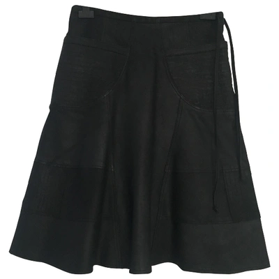 Pre-owned Comptoir Des Cotonniers Leather Mid-length Skirt In Black