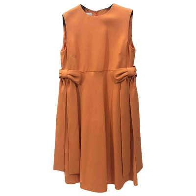 Pre-owned Valentino Silk Mid-length Dress In Orange