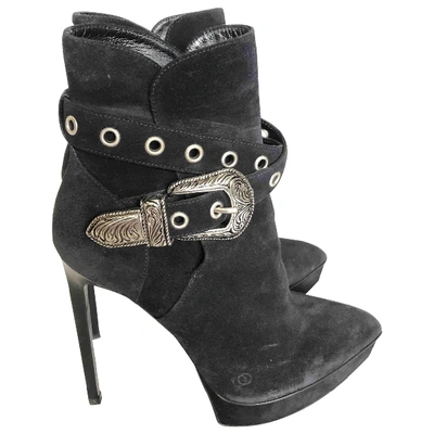 Pre-owned Saint Laurent Buckled Boots In Black