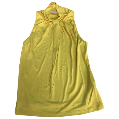 Pre-owned Valentino Yellow Synthetic Top