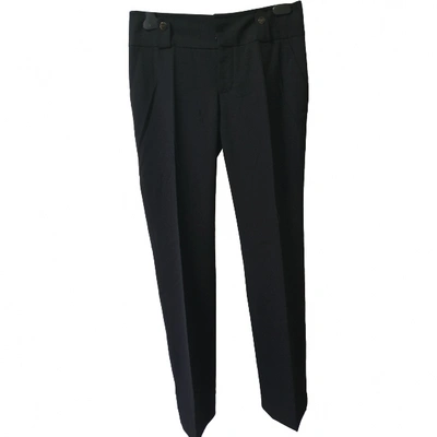 Pre-owned Roberto Cavalli Wool Straight Pants In Black