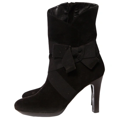 Pre-owned Dkny Ankle Boots In Black