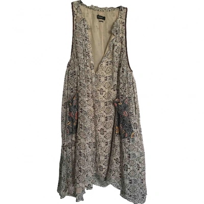Pre-owned Isabel Marant Silk Mid-length Dress In Beige