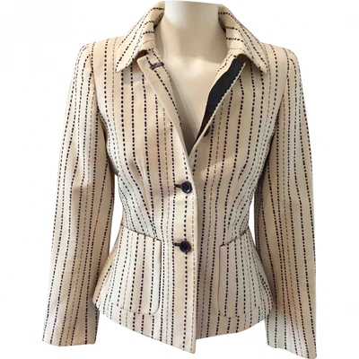 Pre-owned Carolina Herrera Ecru Cotton Jacket