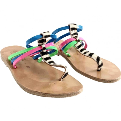 Pre-owned Kjacques Patent Leather Sandal In Multicolour