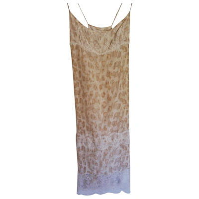 Pre-owned Emanuel Ungaro Lace Mid-length Dress In Beige