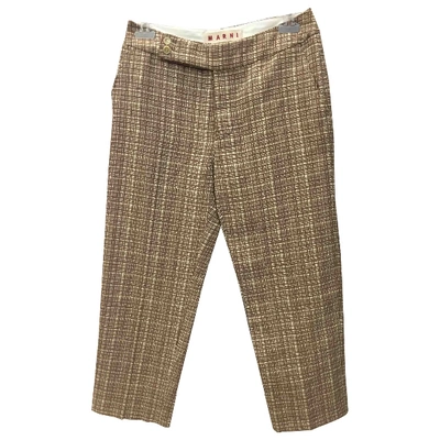 Pre-owned Marni Straight Pants In Beige