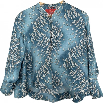 Pre-owned F.r.s For Restless Sleepers Silk Blouse In Blue