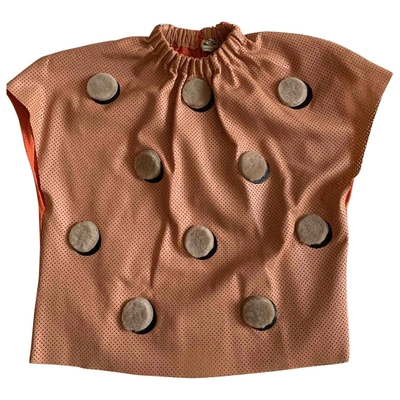 Pre-owned Fendi Leather Top In Orange