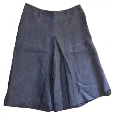 Pre-owned Fabiana Filippi Linen Large Pants In Blue