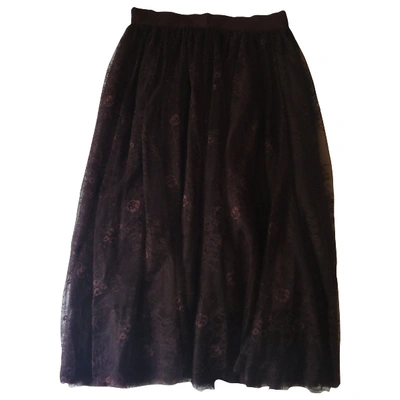 Pre-owned Tara Jarmon Mid-length Skirt In Burgundy
