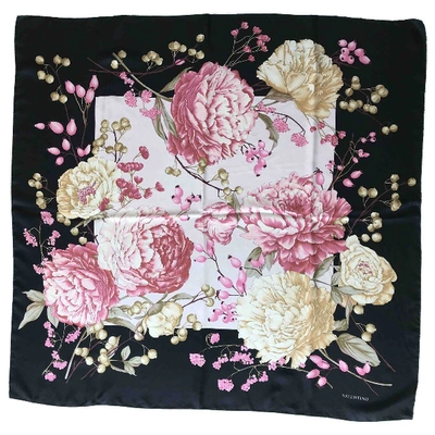 Pre-owned Valentino Garavani Silk Handkerchief In Black