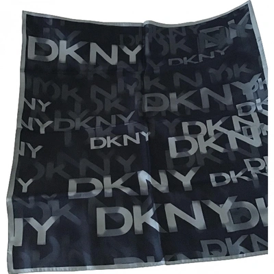Pre-owned Dkny Silk Handkerchief In Blue
