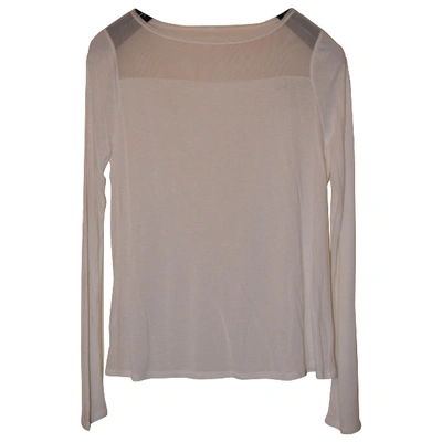 Pre-owned Bcbg Max Azria White Polyester Top