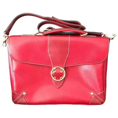 Pre-owned Lancel Leather Satchel In Red