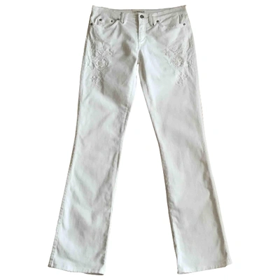 Pre-owned Blumarine Trousers In White
