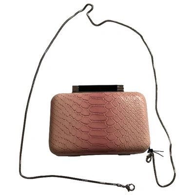 Pre-owned Diane Von Furstenberg Leather Clutch Bag In Pink