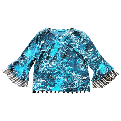 Pre-owned Matthew Williamson Silk Blouse In Turquoise
