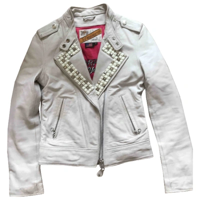 Pre-owned Schott White Leather Jacket