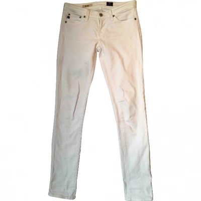 Pre-owned Ag Slim Jeans In White