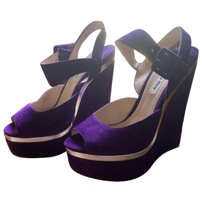 Pre-owned Miu Miu Sandals In Purple