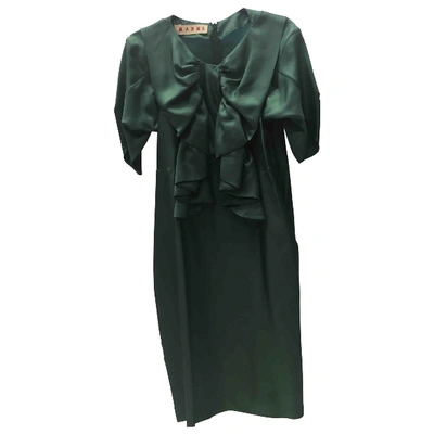 Pre-owned Marni Silk Mid-length Dress In Green