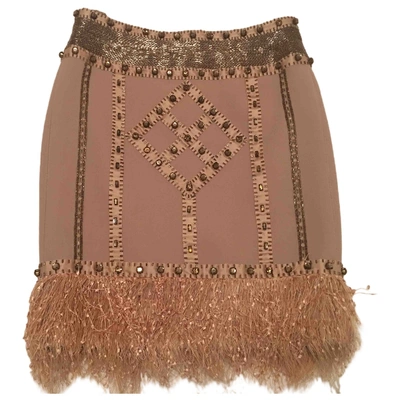 Pre-owned Aquilano Rimondi Wool Mini Skirt In Pink