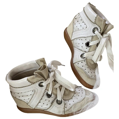 Pre-owned Isabel Marant Betty Leather Trainers In Beige