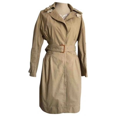 Pre-owned Ermanno Scervino Trench Coat In Camel