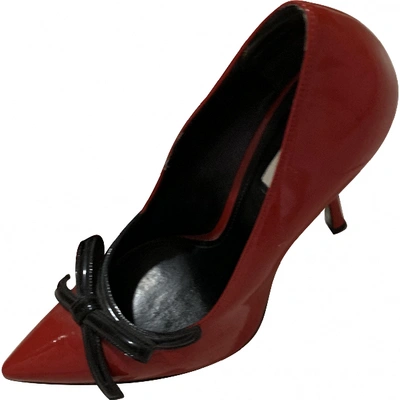 Pre-owned Prada Patent Leather Heels In Red