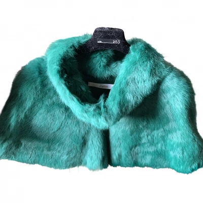 Pre-owned Jucca Faux Fur Coat In Green
