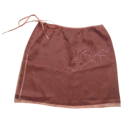 Pre-owned Emporio Armani Silk Mini Skirt In Pink