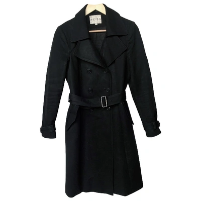 Pre-owned Reiss Trench Coat In Black