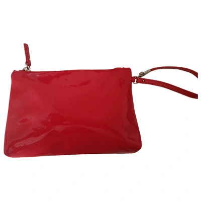 Pre-owned Orciani Patent Leather Clutch Bag In Red