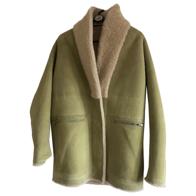 Pre-owned Sprung Frères Green Shearling Jacket