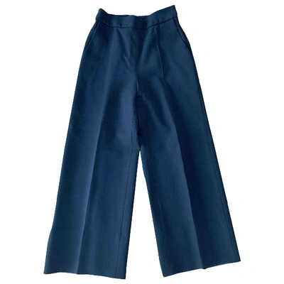 Pre-owned Delpozo Trousers In Blue