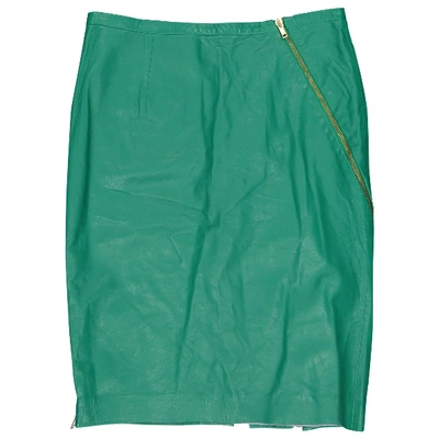 Pre-owned Band Of Outsiders Leather Mid-length Skirt In Green